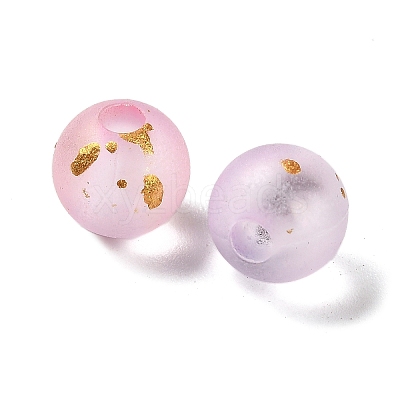 Frosted Transparent Acrylic Beads OACR-F013-13J-1