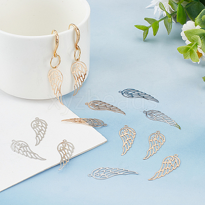80Pcs 2 Colors Brass Pendants KK-DC0002-09-1