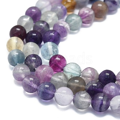 Natural Fluorite Beads Strands G-K245-A10-02-1