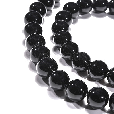 Synthetic Black Stone Beads Strands X-GSR12mmC044-1