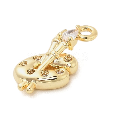 Brass Micro Pave Cubic Zirconia Pendants KK-I380-19G-1