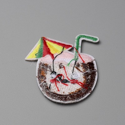 Summer Theme Polyester Computerized Embroidery Cloth Iron on/Sew on Patches PATC-WH0010-07E-1