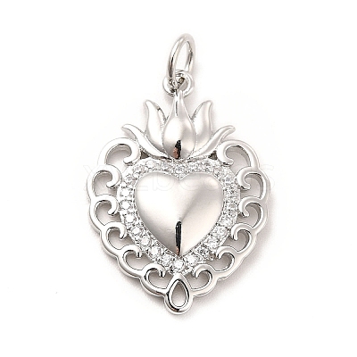Rack Plating Brass Micro Pave Cubic Zirconia Pendants KK-K270-16P-1