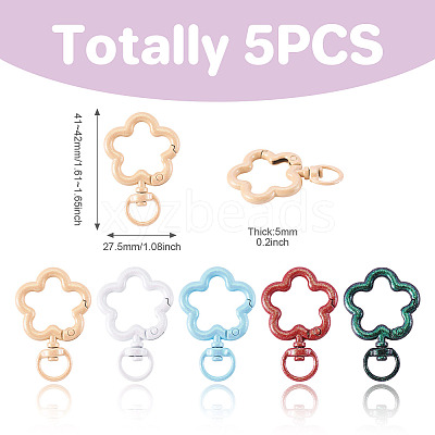 5Pcs Spray Painted Alloy Swivel Snap Hook Clasps FIND-TADJ0001-07-1
