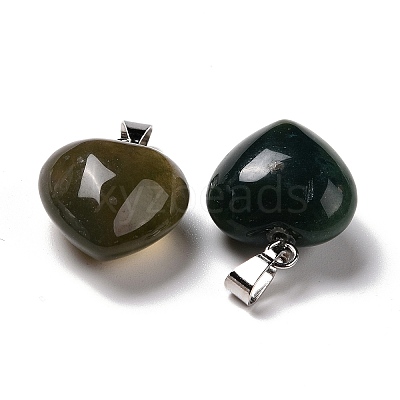 Natural Moss Agate Pendants G-I311-A08-1