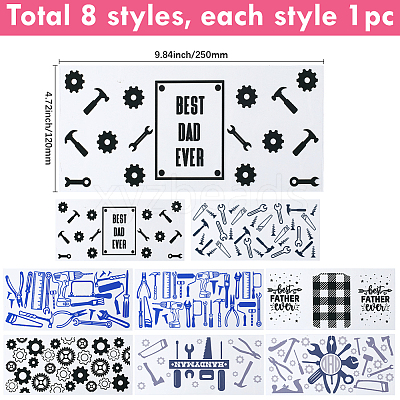 8Pcs 8 Styles PVC Plastic Waterproof Decorative Sticker Labels DIY-SP0004-93F-1