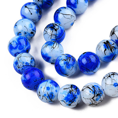 Drawbench & Baking Paint Glass Beads Strands GLAA-S176-17-1