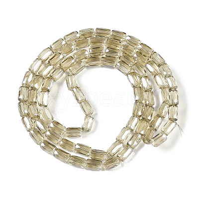 Electroplate Glass Beads Strands GLAA-Q101-02A-PL06-1