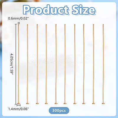 300Pcs 304 Stainless Steel Flat Head Pins STAS-ME0003-70-1