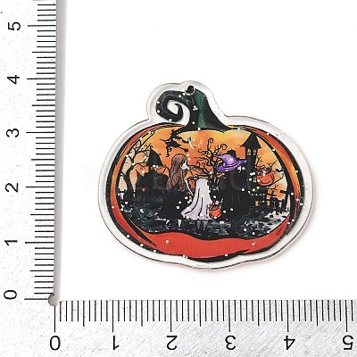 Halloween Printed Acrylic Pendants MACR-I041-02D-1