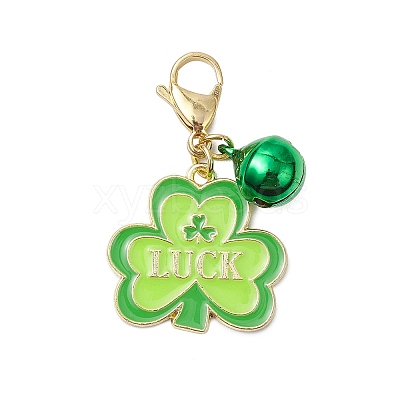 Saint Patrick's Day Alloy Enamel Pendant Decorations HJEW-JM02924-1