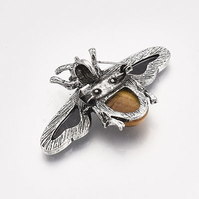 Natural Tiger Eye Brooches/Pendants G-S353-08I-1