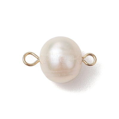 Natural Cultured Freshwater Pearl Connector Charms PALLOY-JF03090-02-1