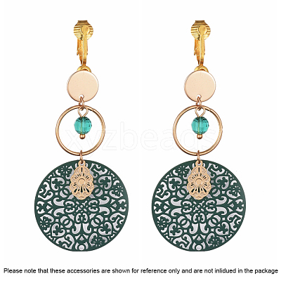 Brass Clip-on Earring Converters Findings KK-Q115-G-NF-1