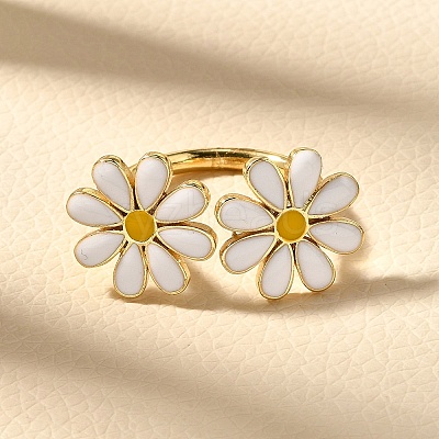 Brass Enamel Cuff Rings for Women RJEW-Q008-14G-02-1