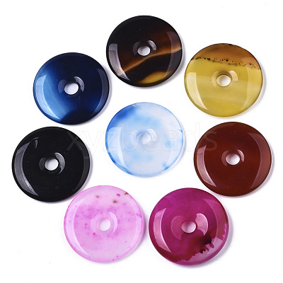 Natural Chalcedony Pendants G-N0326-018B-1