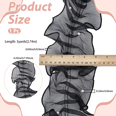 3Yards Pleated Organza Ribbon OCOR-GF0006-03A-1