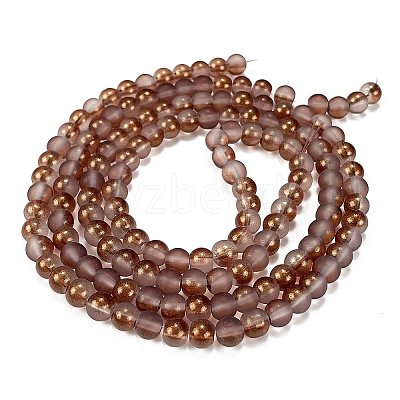 Frosted Transparent Glass Bead Strands GLAA-P065-6mm-13-1