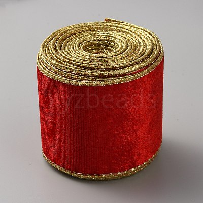 10 Yards Single Face Velvet Wired Ribbon SRIB-WH0011-133A-1