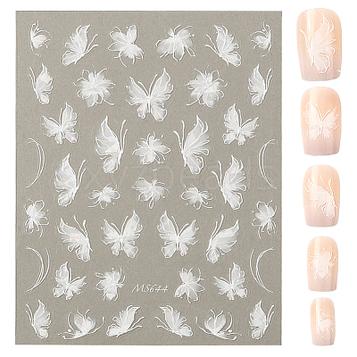 Butterfly Pattern PET Nail Art Stickers MRMJ-WH20017-011A-1