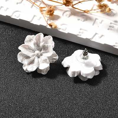 Alloy & 925 Sterling Silver & Acrylic Stud Earrings EJEW-Q013-09A-1