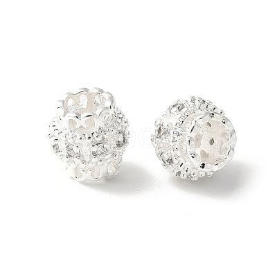 Brass Micro Pave Cubic Zirconia European Beads KK-U067-08S-06-1