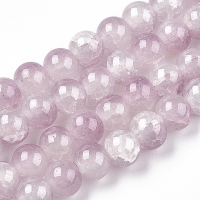 Crackle Baking Paint Imitation Jade Glass Beads Strands X1-DGLA-T003-8mm-04-1