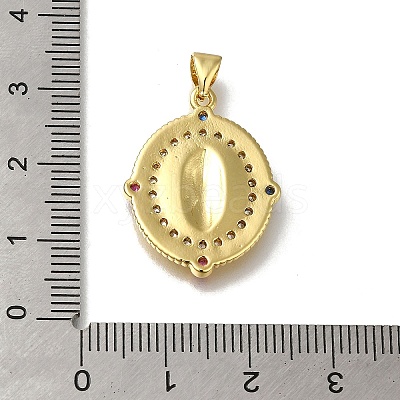 Rack Plating Brass Micro Pave Clear Cubic Zirconia Pendants KK-G500-02B-G-1