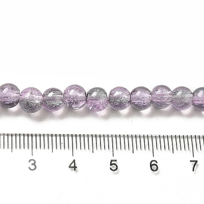 Spray Painted Crackle Glass Beads Strands X-CCG-Q002-6mm-02-1