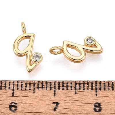 Brass Micro Pave Cubic Zirconia Charms KK-N263-97G-Q-1