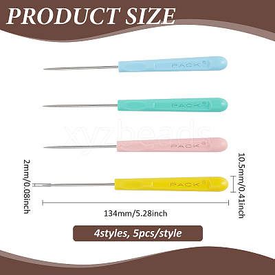 20Pcs 4 Colors Iron Bead Awls TOOL-BC0003-29-1
