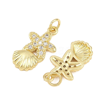 Brass Micro Pave Cubic Zirconia Pendants KK-D005-06C-G-1