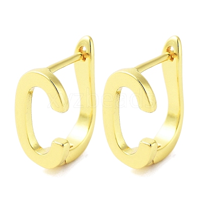 Brass Letter Stud Earrings for Women EJEW-A038-01C-G-1