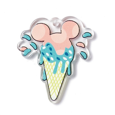 Transparent Printed Acrylic Pendants TACR-G042-01A-1
