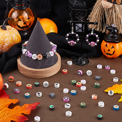 Christmas/Halloween Theme 300Pcs Handmade Polymer Clay Beads CLAY-SP0001-01A-1