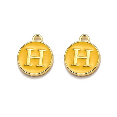 Golden Plated Alloy Enamel Charms LS-ENAM-Q437-13H-1