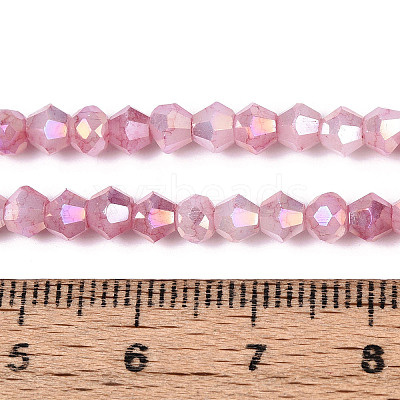 Ombre Effect Dyed Glass Beads Strands GLAA-T025-4mm-09B-1
