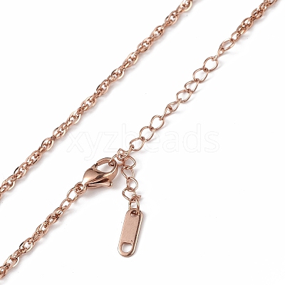 Ion Plating(IP) 304 Stainless Steel Rope Chain Necklace for Men Women NJEW-K245-010E-1