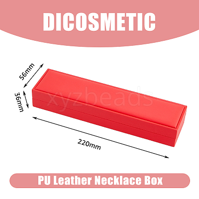Rectangle PU Leather Necklace Storage Boxes with Velvet Inside CON-WH0094-31D-02-1