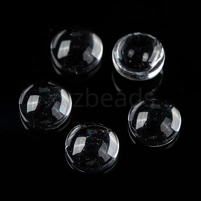 Transparent Glass Cabochons GGLA-R026-6mm-1