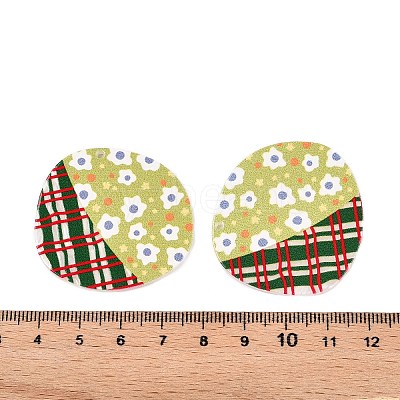 Plaid Theme Printed Acrylic Pendants OACR-T028-05B-1