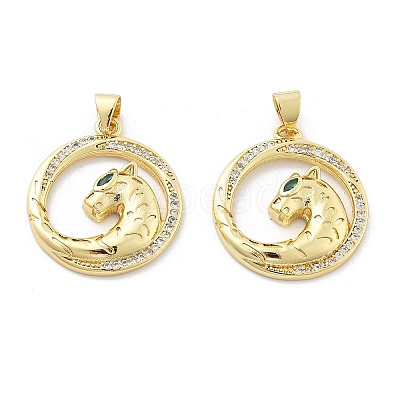 Brass Micro Pave Cubic Zirconia Pendants KK-Z098-01G-01-1