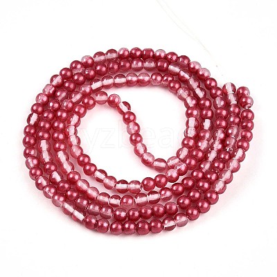 Baking Paint Transparent Glass Beads Strands DGLA-N011-4mm-06-1