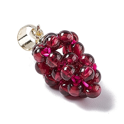 Natural Garnet Cluster Pendants X-G-G928-01LG-1