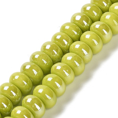 Glazed Porcelain Rondelle Beads PORC-Q001-01C-1