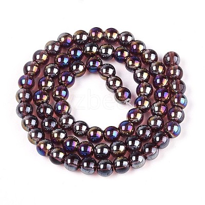Electroplate Transparent Glass Beads Strands GLAA-T032-T6mm-AB19-1