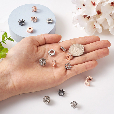 18Pcs 7 Style Alloy European Beads MPDL-MP0001-01-1