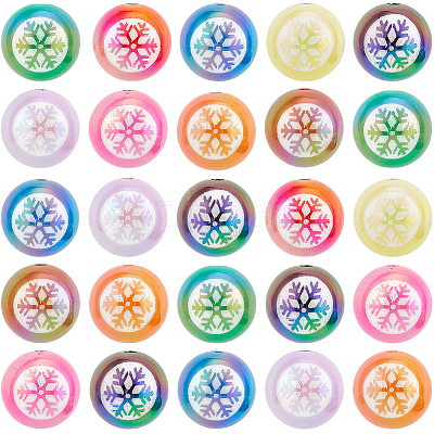50Pcs UV Plating Opeque Acrylic Beads MACR-SC0001-51B-1