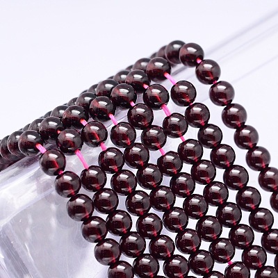 Mozambique Import Natural Grade AAAA Garnet Round Beads Strands G-E300-AAAA-5mm-1