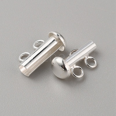 Sterling Silver Slide Lock Clasps STER-WH0008-33-1